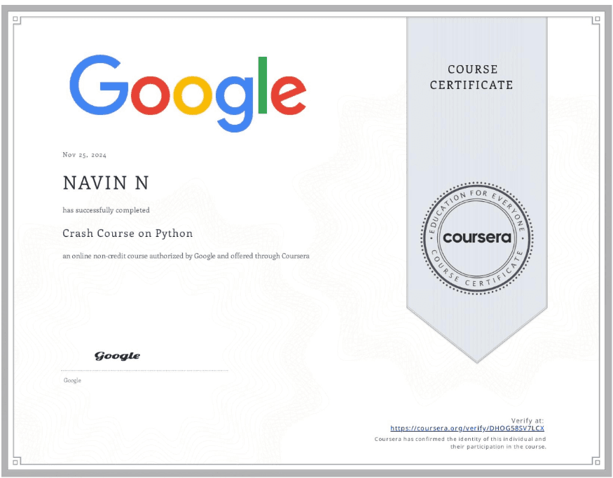 certificate